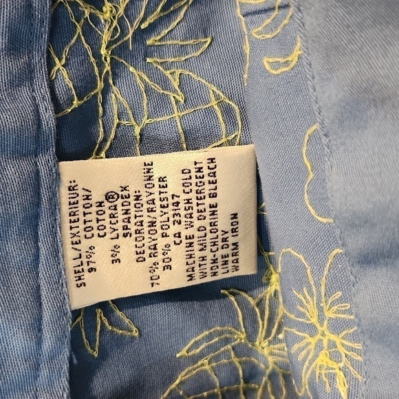 Talbots Pineapple Embroidered Pants - Picture 4 of 6